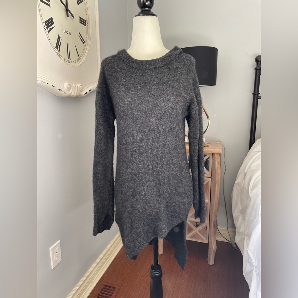 Asymmetrical Gray YAYA Sweater Dress